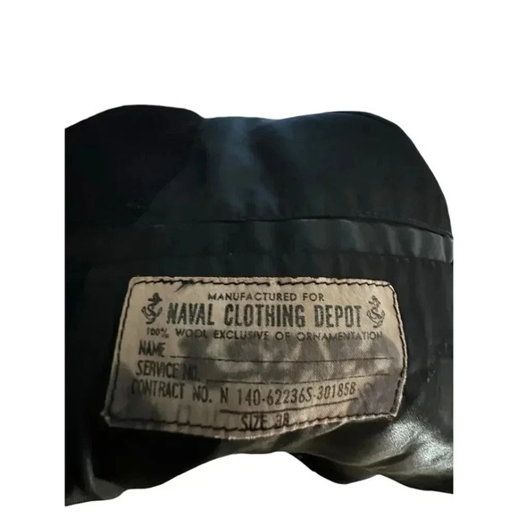 Naval Clothing Factory Blue Collared Heavy Peacoat Blazer Size 38 - Picture 10 of 10